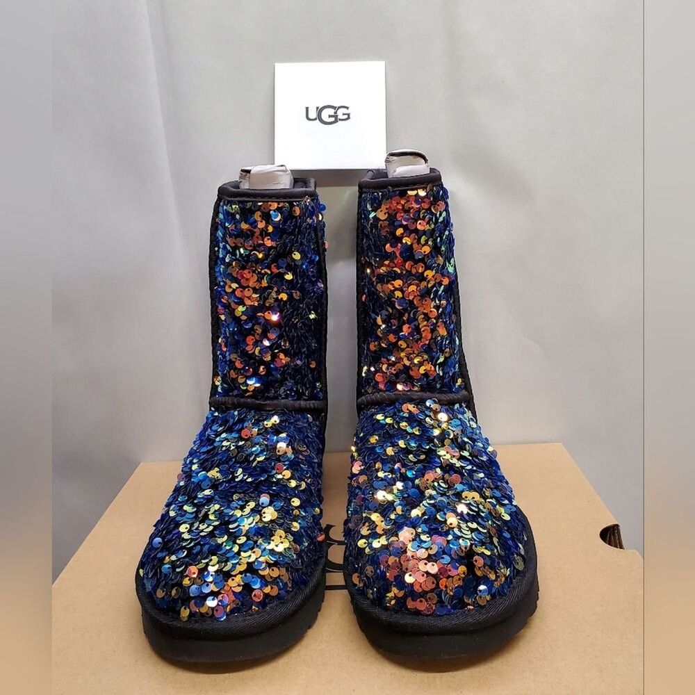 UGG Classic Short Stellar Sequin Boots Sparkle Glitter NEW